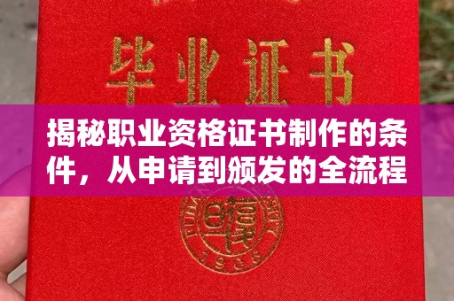 凤泉揭秘职业资格证书制作的条件，从申请到颁发的全流程解析